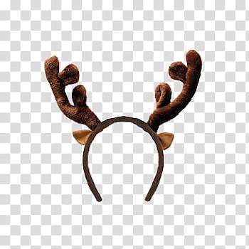Christmas, brown reindeer headband transparent background PNG clipart
