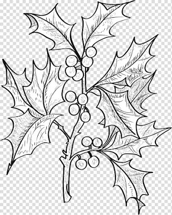 Christmas brushes , black and white mistletoe illustration transparent background PNG clipart