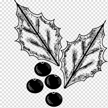 Christmas c, black leaf illustration transparent background PNG clipart