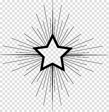 Christmas c, black ray lines and star artwork transparent background PNG clipart