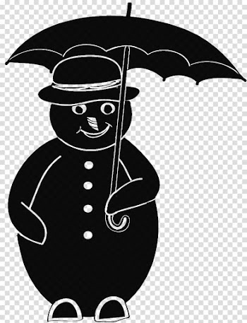 Christmas c, snowman under umbrella art transparent background PNG clipart