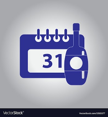 Christmas calendar and bottle vector image