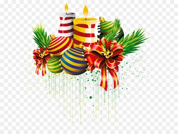 Christmas Candle Clip art - Transparent Christmas Ball and Candles Clipart Picture 