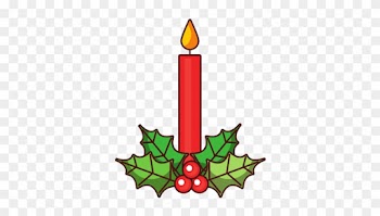 Christmas Candle Holly Berry Decoration Natural - Glass