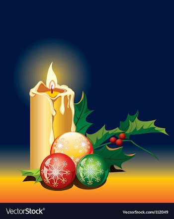 Christmas candle vector image
