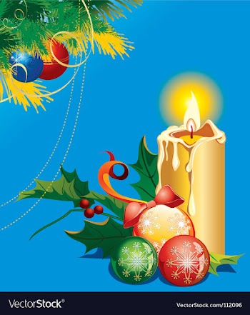 Christmas candle vector image