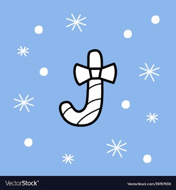 christmas candy cane - in flat
