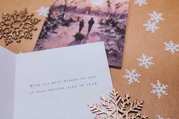 Christmas card and snowflakes
