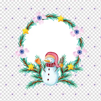 Christmas card Euclidean New Year , Watercolor wreath transparent background PNG clipart