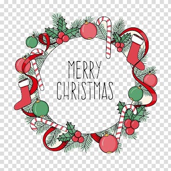 Christmas card Garland New Year, Christmas candy garland transparent background PNG clipart