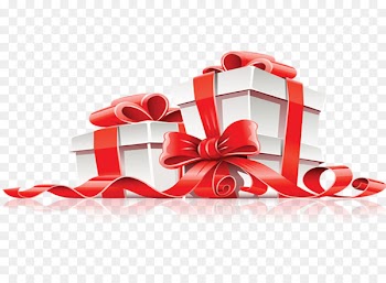 Christmas card Greeting card New Year Postcard - Red Ribbon Gift 