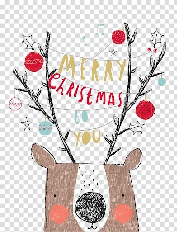 Christmas card Greeting & Note Cards New Year's Day Illustration, Christmas elk transparent background PNG clipart