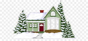 Christmas card House Home New Year - Building Green Christmas 