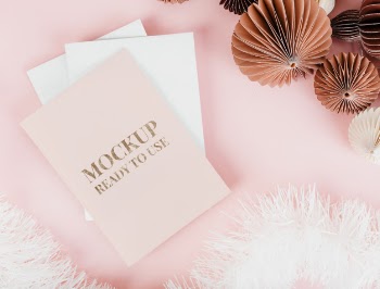 Christmas card mockup Free Psd