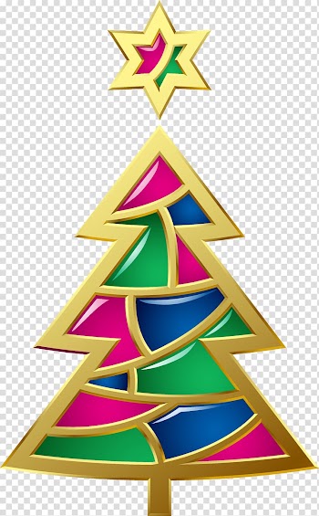 Christmas card New Year Christmas tree Santa Claus, Christmas tree transparent background PNG clipart