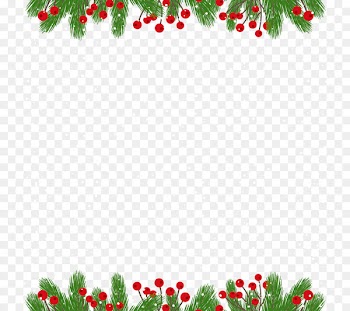 Christmas card New Year Gift - Green pine needles border 