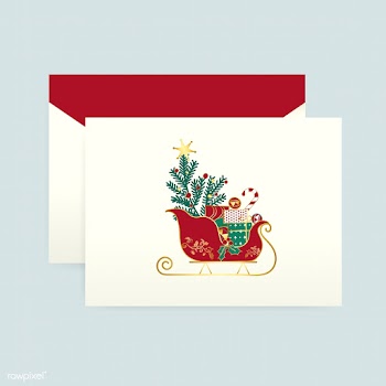 Christmas card with an envelope vector | Free stock vector - 503503