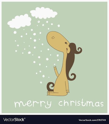 Christmas Card with Cartoon Horse vector image
