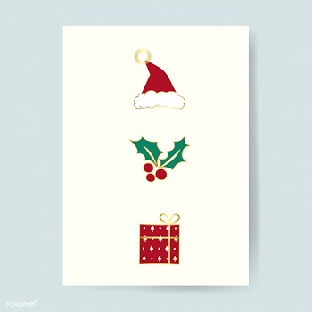 Christmas card with festive designs vector | Free stock vector - 503500