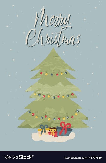 christmas card with girl on bike and shopping