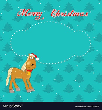 Christmas card with horse vector image
