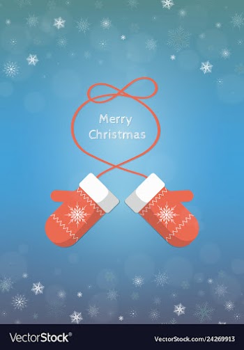 Christmas card with mittens vector image