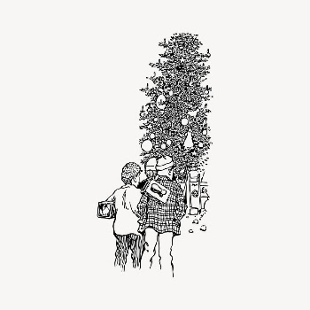 Christmas celebration clipart, vintage illustration | Free Vector Illustration - rawpixel
