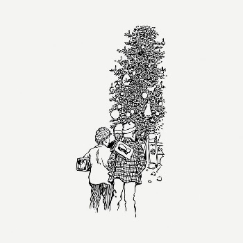 Christmas celebration collage element, black | Free PSD Illustration - rawpixel
