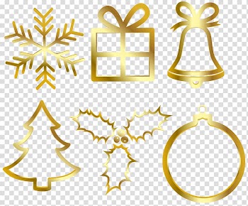 Christmas Chemical element , Christmas Gold Elements transparent background PNG clipart