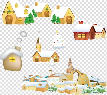 Christmas , Christmas snow hut hut cartoon transparent background PNG clipart