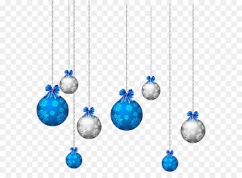 Christmas Clip art - Blue and White Hanging Christmas Balls PNG Clipart 