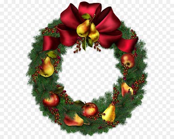 Christmas Clip art - Christmas Wreath Transparent Clipart Picture 