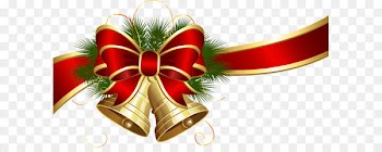 Christmas Clip art - Transparent Christmas Bells with Red Bow Clipart 