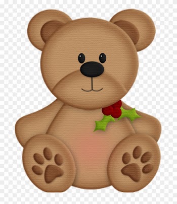 Christmas Clipart Teddy Bear - Oso De Peluche Navideño Dibujo