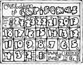 Christmas Coloring book Advent calendar Countdown - Christmas Countdown Cliparts 
