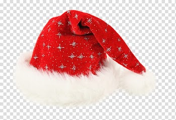 Christmas Compilation, red and white Santa hat transparent background PNG clipart