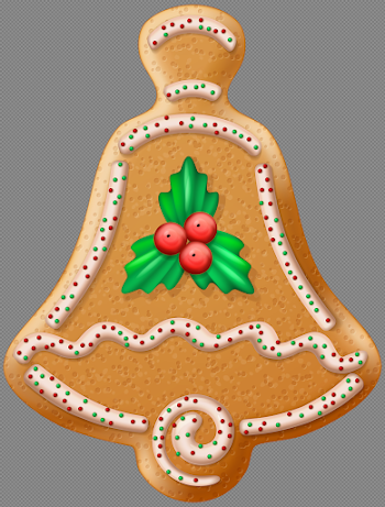 Christmas Cookie Bell Transparent PNG Clip Art Image | Gallery ...