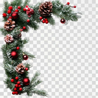 Christmas Corner Border Decoration PNG