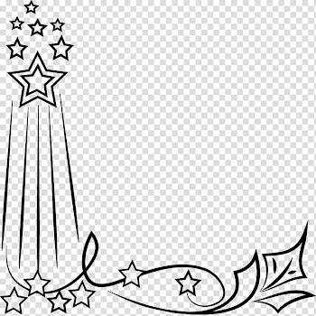 Christmas corners, black star art transparent background PNG clipart