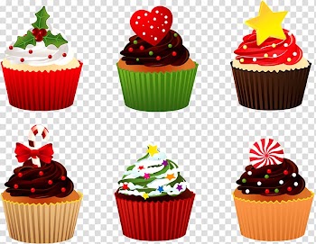 Christmas Cupcakes Christmas cake Candy cane Birthday cake, cupcake transparent background PNG clipart