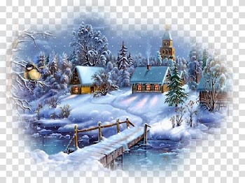 Christmas Day Jack Frost Santa Claus Desktop , Village scene transparent background PNG clipart