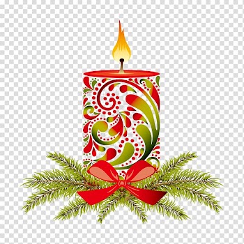Christmas decoration Candle Christmas ornament, Christmas candles are optional transparent background PNG clipart