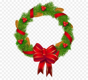 Christmas decoration Christmas ornament Christmas tree - Christmas Pine Wreath with Red Bow PNG Clipart Image 