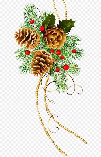 Christmas decoration Christmas ornament Christmas tree Clip art - Three Christmas Cones with Pine Branch Clipart 