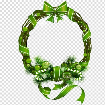 Christmas decoration Christmas ornament , green wreath transparent background PNG clipart