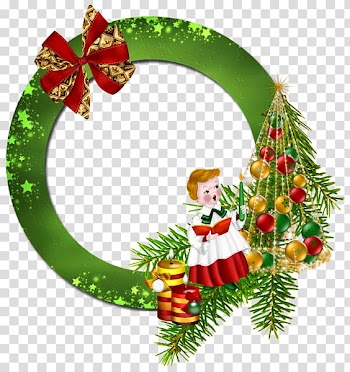 Christmas decoration Frames, green border transparent background PNG clipart