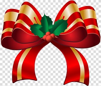 Christmas decoration Gift , Floating painted ribbon bow transparent background PNG clipart
