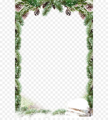 Christmas decoration Santa Claus - Green leaves border Snow 