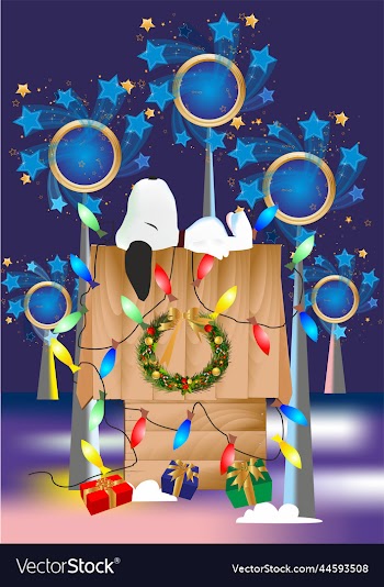 christmas decoration with a dog kennel