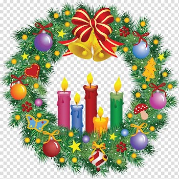 Christmas decoration Wreath Rudolph , garland transparent background PNG clipart